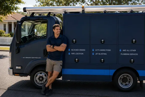 Licensed Wahroonga plumber at the van