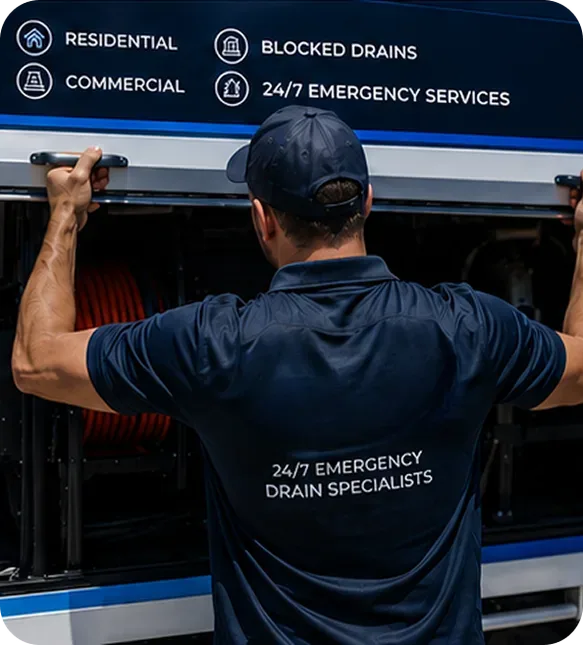 A licensed Wahroonga plumber at the service van